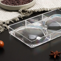 Форма для шоколада KONFINETTA &laquo;Любовь&raquo;, 20&times;12&times;2,5 см, 2 ячейки 10&times;9&times;1,5 см, цвет прозрачный