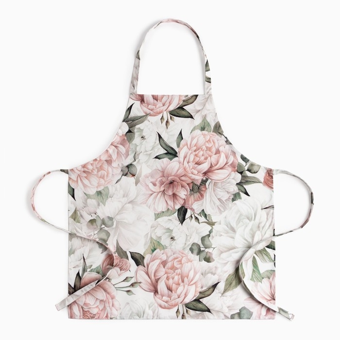 Кухонный набор "Этель" Пионы полотенце 40х73 см, прихватка 19х19 см, фартук 60х65+/-5см