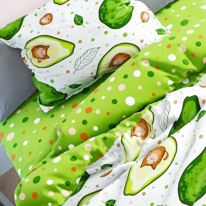 Постельное бельё 1.5сп Павлинка &laquo;Авокоты&raquo; 145х215, 150х215,70х70 см 1шт,бязь, 125г/м, 100% хлопок
