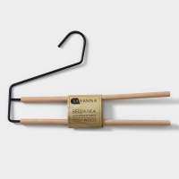 Вешалка для брюк и юбок SAVANNA Wood, 36×21,5×1,1 см, многоуровневая, цвет чёрный Вешалка для брюк и юбок SAVANNA Wood, 36×21,5×1,1 см, многоуровневая, цвет чёрный