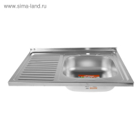 Мойка кухонная Accoona AC6080-R, накладная, правая, толщина 0.6 мм, 800х600х165 мм, декор Мойка кухонная Accoona AC6080-R, накладная, правая, толщина 0.6 мм, 800х600х165 мм, декор