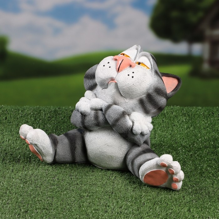 Садовая фигура Садовая фигура "Кот" серый, 22х33см