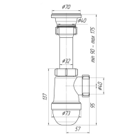 Сифон для мойки "АНИ Пласт" C0100, 1 1/2" х 40 мм, с нержавеющей решеткой d=70 мм Сифон для мойки "АНИ Пласт" C0100, 1 1/2" х 40 мм, с нержавеющей решеткой d=70 мм