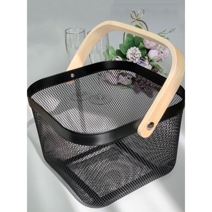 Корзинка универсальная LaDо́m, 26,5&times;25,5&times;18 см, цвет чёрный