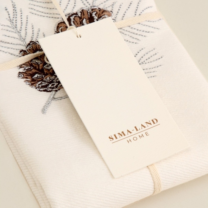 Полотенце с вышивкой SL HOME "Новый год" 40х70, лен 100% 360 гр/м2