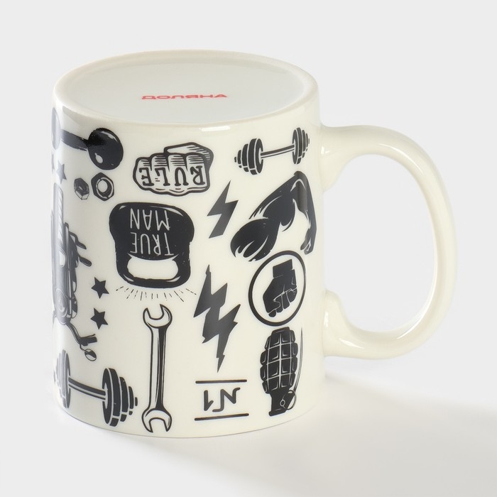 Кружка фарфоровая Доляна «Стальной жим», 320 мл Кружка фарфоровая Доляна «Стальной жим», 320 мл