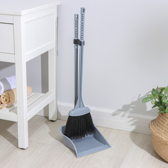 Веник с совком &laquo;Комфорт&raquo;, цвет МИКС