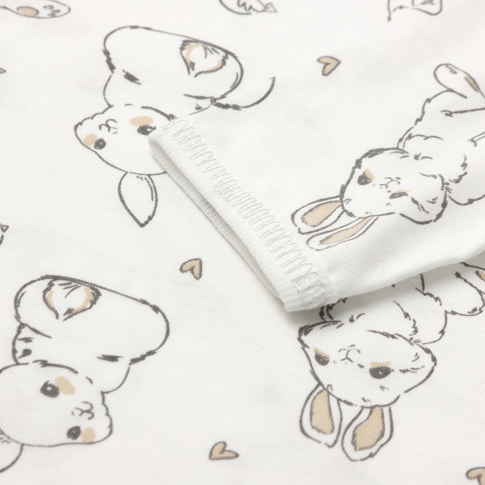 Боди детское с длинным рукавом, цвет белый/зайчики, рост 80