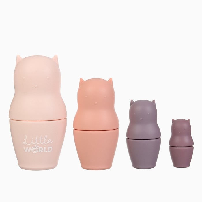 Развивающая игрушка &laquo;Котик-матрешка&raquo;, пищевой силикон, Mum&Baby