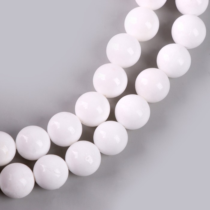 Бусины из натурального камня &laquo;Белый агат&raquo; набор 36 шт., размер 1 шт. &mdash; 10 мм