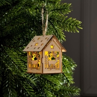 Ёлочная игрушка «Домик с оленем», от батареек, свечение тёплое белое Ёлочная игрушка «Домик с оленем», от батареек, свечение тёплое белое