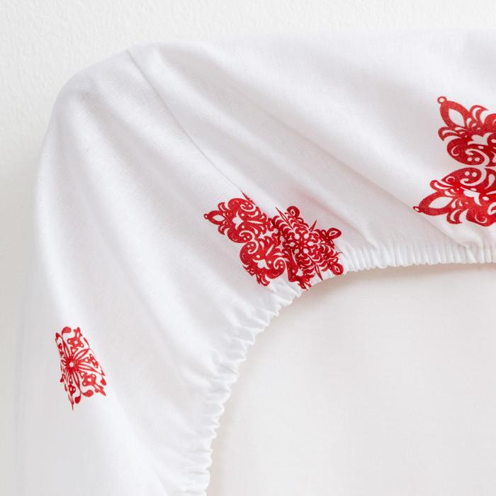 Простыня на резинке Этель 180*200*25 см "Новогоднее волшебство", 100%хлопок, бязь, 125 гр/м2