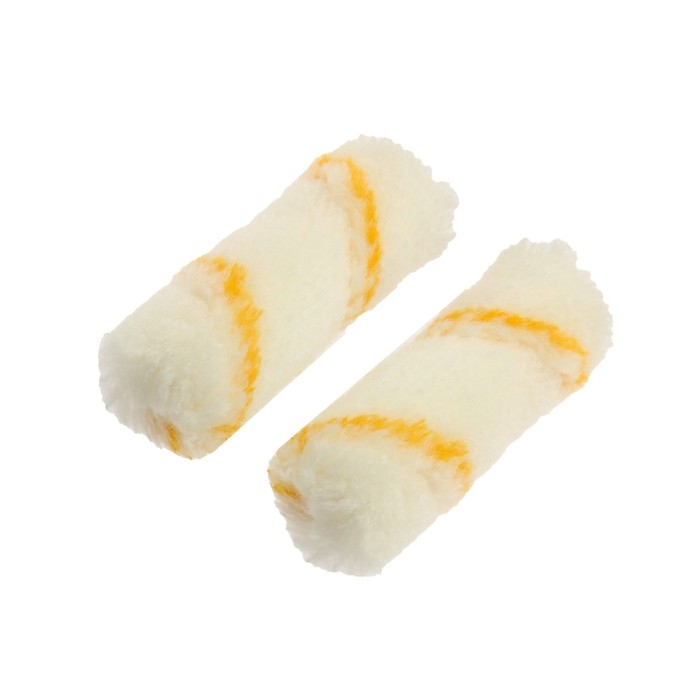 Мини-ролик ТУНДРА, полиамид, 100 мм, рукоятка d=6 мм, D=15 мм, ворс 11 мм, 2 шт.