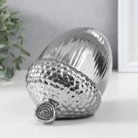 Сувенир керамика "Жёлудь" серебро 14х11х11,5 см Сувенир керамика "Жёлудь" серебро 14х11х11,5 см