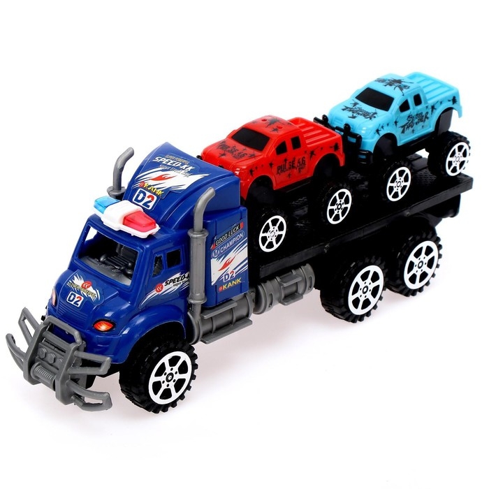 Грузовик инерционный &laquo;Автовоз&raquo;, с 2 машинками, МИКС