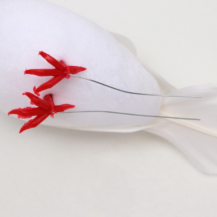 Птичка для декора и флористики, на прищепке, белая, пластиковая, 1шт., 8 х 8 см