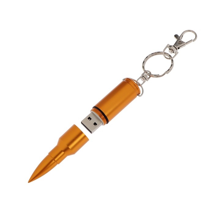 Флешка E 296 G Флешка E 296 G "патрон" , 16 ГБ, USB2.0, чт до 25 Мб/с, зап до 15 Мб/с, золотистый