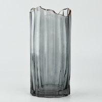 Ваза для цветов &laquo;Калипсо грей&raquo; из серого стекла 26&times;12&times;12 см