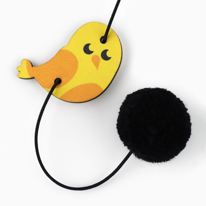 Дразнилка с деревянной подвеской &laquo;Птичка&raquo;, 4 см