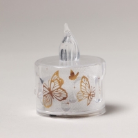 Свеча светодиодная с бабочками, мод. СВ-22 &laquo;Бабочки&raquo;, 5 х 3,8 см.