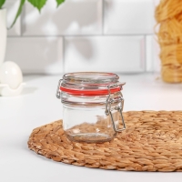 Банка стеклянная для сыпучих продуктов Optima, 240 мл, с бугельным замком Банка стеклянная для сыпучих продуктов Optima, 240 мл, с бугельным замком