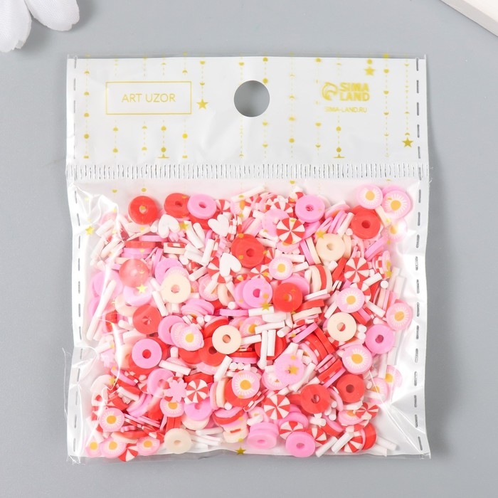 Декор для творчества пластик "Цветы и леденцы" 20 гр