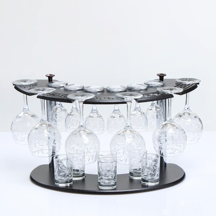 Мини-бар "Весна" барная стойка, 6 фужеров/рюмок/стопок