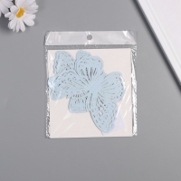 Наклейка бумага "Бабочки с узорами" матовый голубой набор 12 шт 12 см, 10 см, 8 см