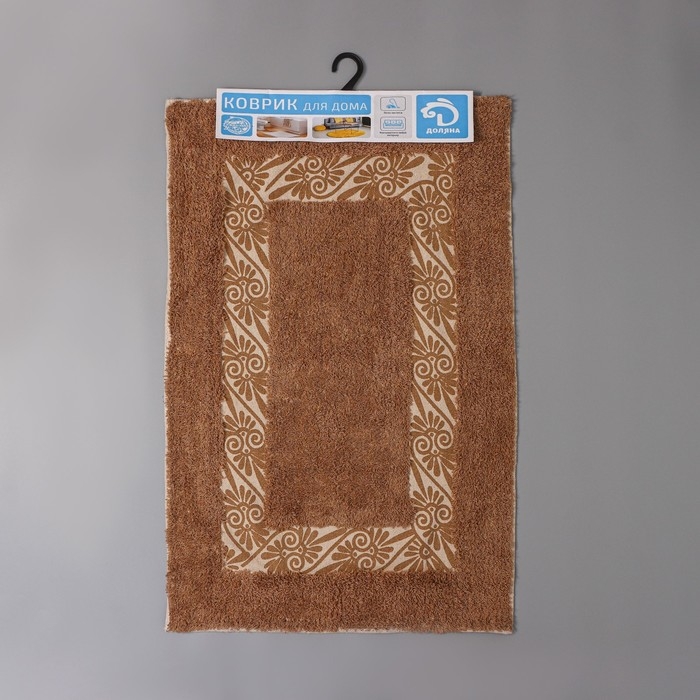 Коврик для дома Доляна &laquo;Вензель&raquo;, 50&times;80 см, цвет коричневый