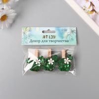 Декор для творчества дерево "Прищепка. Кактус с цветком" пайетки набор 3 шт 1,5х4х4,8 см Декор для творчества дерево "Прищепка. Кактус с цветком" пайетки набор 3 шт 1,5х4х4,8 см