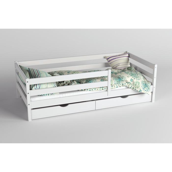 Кровать Сева, спальное место 1600х800, Белый/Массив Берёзы