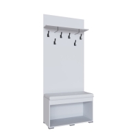 Тумба с вешалкой, 900х412х2100, Белый (Прихожая Плейона)