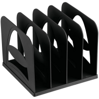 Подставка для журналов и бумаг (сортер) Стамм, сборная, 4 отделения, черная Подставка для журналов и бумаг (сортер) Стамм, сборная, 4 отделения, черная