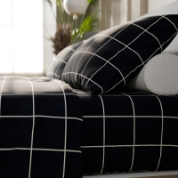 Постельное бельё Этель 2 сп "Клетка" цвет чёрный 175х215, 200х220, 50х70-2 шт, бязь, 125 г/м2