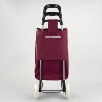 Сумка-тележка хозяйственная на шнуре, цвет бордовый Сумка-тележка хозяйственная на шнуре, цвет бордовый