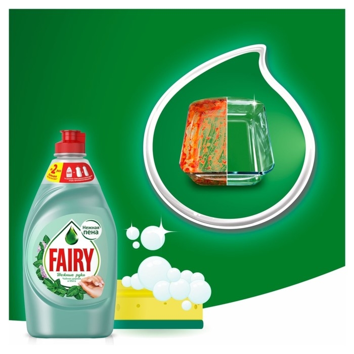 Средство для мытья посуды Fairy Средство для мытья посуды Fairy "Чайное дерево и мята", 450 мл