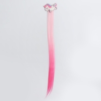 Локон накладной &laquo;Единорог&raquo;, прямой волос, на заколке, 40 см, цвет МИКС