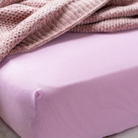 Простыня на резинке, размер 140х200х20см, фиалковый, кулирка 120гр, 100% хлопок Простыня на резинке, размер 140х200х20см, фиалковый, кулирка 120гр, 100% хлопок