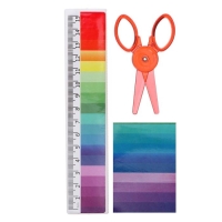 Набор настольный детский "Радуга" (подставка+2 каранд+линейка+точилка+ластик+блокнот 8 листов+ножницы) Набор настольный детский "Радуга" (подставка+2 каранд+линейка+точилка+ластик+блокнот 8 листов+ножницы)