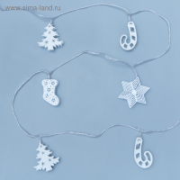 Гирлянда &laquo;Нить&raquo; 4 м с насадками &laquo;Новогодняя сказка&raquo;, IP20, прозрачная нить, 20 LED, свечение мульти, 8 режимов, 220 В