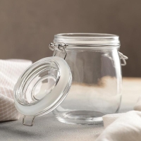 Банка стеклянная для хранения сыпучих продуктов Доляна &laquo;Оптима&raquo;, 900 мл, 10,5&times;13,5 см, с бугельным замком