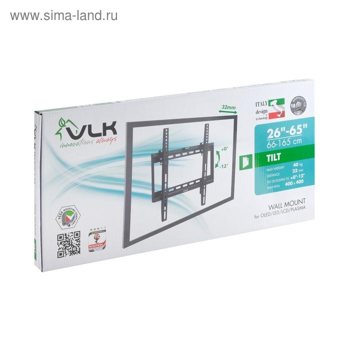 Кронштейн VLK TRENTO-34, для ТВ, наклонный, 26-65 Кронштейн VLK TRENTO-34, для ТВ, наклонный, 26-65", 32 мм от стены, черный
