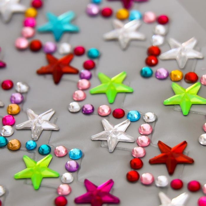 Наклейка стразы Наклейка стразы "Зигзаг и звёзды" МИКС 31,5х11 см