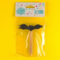 Набор топперов «Летучая мышь», в наборе 6 шт. Набор топперов «Летучая мышь», в наборе 6 шт.