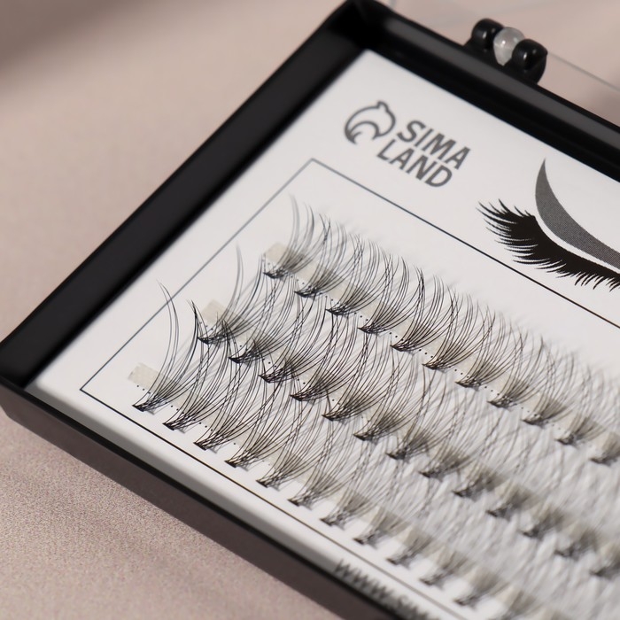 Набор накладных ресниц &laquo;Классика&raquo;, пучки, 10, 12, 14 мм, толщина 0,07 мм, изгиб C, 10 D