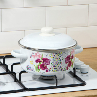 Кастрюля эмалированная &laquo;Мозаика&raquo;, 3 л, индукция, цвет белый