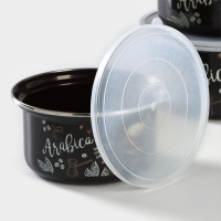 Набор салатников &laquo;Арабика&raquo;, 3 предмета: 1 л, 1.9 л, 2.5 л, эмалированная сталь