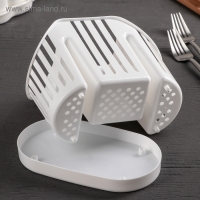 Подставка для столовых приборов 3-х секционная, цвет белый Подставка для столовых приборов 3-х секционная, цвет белый