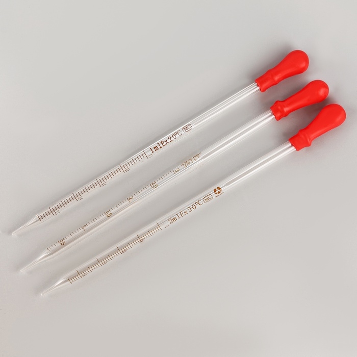 Набор пипеток 1, 2, 3 мл для опытов и творчества, 3 шт Набор пипеток 1, 2, 3 мл для опытов и творчества, 3 шт