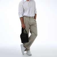 Сумка мужская через плечо TEXTURA, 2 наружных кармана, цвет чёрный